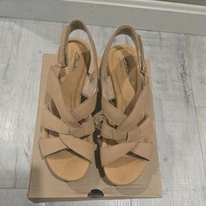 Clarks Collection Gisele Beach Cork Sandals - Sand Nubuck